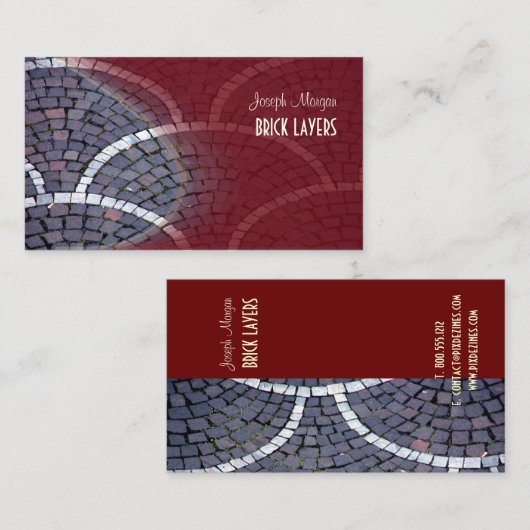 PixDezines 石工、石材作業員 名刺 (正面/裏面)