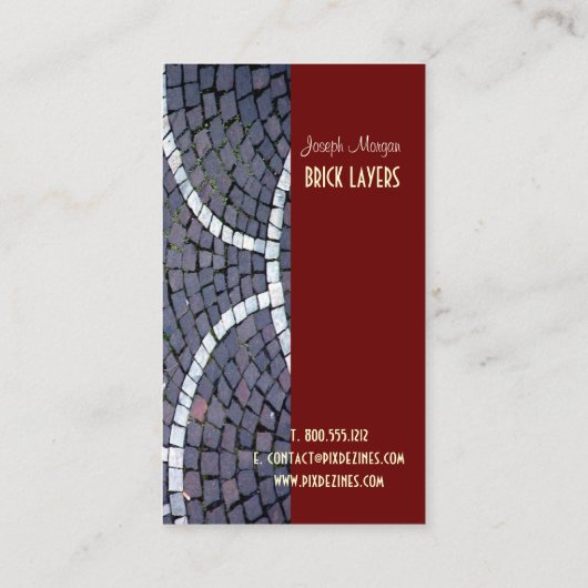 PixDezines 石工、石材作業員 名刺 (裏面)