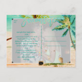 PixDezines/私たちの日救/ヴィンテージトロピカルビーチ 案内ポストカード (裏面)