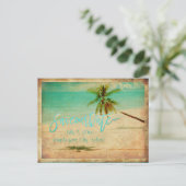 PixDezines/私たちの日救/ヴィンテージトロピカルビーチ 案内ポストカード (スタンド正面)
