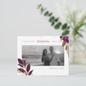 PixDezines 秋の落ち葉 Save our Date ポストカード (スタンド正面)