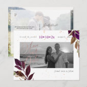 PixDezines 秋の落ち葉 Save our Date ポストカード (正面/裏面)