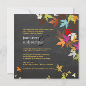 PixDezines 秋/もみじの葉/素朴な黒板 招待状 (裏面)