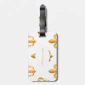 PixDezines(紋章の)フラ・ダ・リ/フェイク金ゴールド/DIYバックグラウンド ラゲッジタグ (裏面縦)