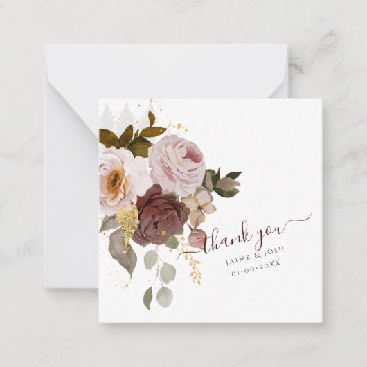 PixDezines 素朴 Boho秋の花 ノートカード (正面)