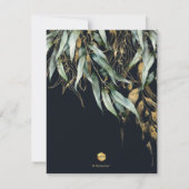 PixDezines 素朴 Willow Eucalyptus Navy n金ゴールド 招待状 (裏面)