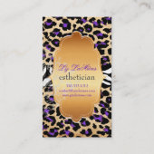 PixDezines 紫色 ヴィンテージ+チーター+ゼブラ 名刺 (裏面)
