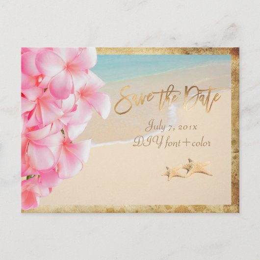 PixDezines / 結婚式場案内 / ヴィンテージ ハワイ 案内ポストカード (正面)