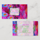 PixDezines 絵を描 peacock/cobalt/pink 名刺 (正面/裏面)