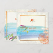 PixDezines 緑のカメ+マウイ島のサンゴ+ヒトデ (正面/裏面)