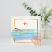 PixDezines 緑のカメ+マウイ島のサンゴ+ヒトデ (スタンド正面)