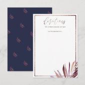 PixDezines 緑のヤシの葉の方向 出欠カード (正面/裏面)