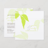 PixDezines 緑の葉/DIY 背景色 招待状 (正面/裏面)