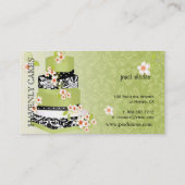 PixDezines 緑茶 ウェディングケーキ/DIY 背景 名刺 (裏面)