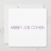 PixDezines 自作カラー/タイポグラフィー/バット・ミッツヴァ 招待状 (正面)