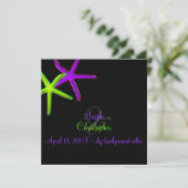 PixDezines 自作背景/ネオンスター・フィッシュ/ビーチ 招待状 (スタンド正面)