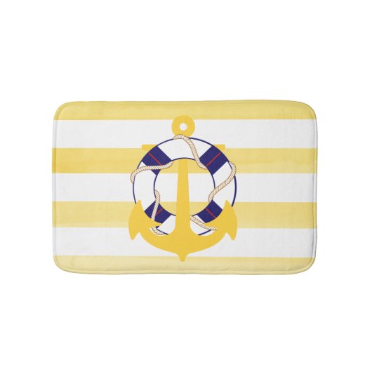 PixDezines/航海のいかり/水の色の影響 バスマット (正面)