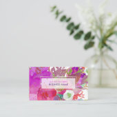 PixDezines 花の水彩/パンジー/ゴールドの斑点 名刺 (スタンド正面)