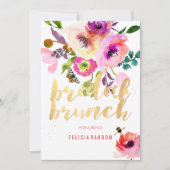 PixDezines 花イラスト ウォーターカラー ブライダル ブランチ/DIY 招待状 (正面)