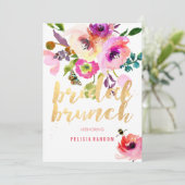 PixDezines 花イラスト ウォーターカラー ブライダル ブランチ/DIY 招待状 (スタンド正面)