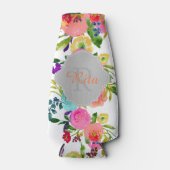 PixDezines 花卉水彩画 / DIY 背景 ボトルクーラー (正面)