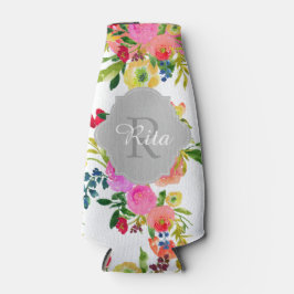 PixDezines 花卉水彩画 / DIY 背景 ボトルクーラー