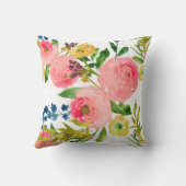 PixDezines 花卉水彩/毛地黄/粉色 クッション (裏面)