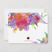 PixDezines 花卉水彩/紫菀/我们的婚礼日期 セーブザデート (裏面)