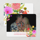 PixDezines 花卉水彩 / 結婚式延期のお知らせ セーブザデート (正面/裏面)