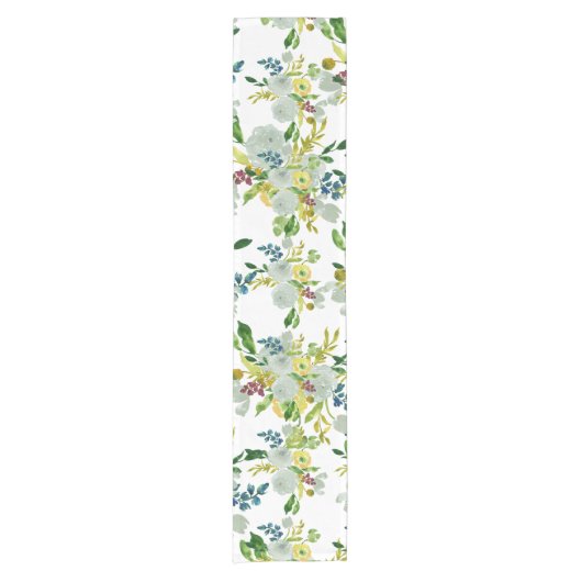 PixDezines 花卉/水彩/毛莨 ショートテーブルランナー (正面)