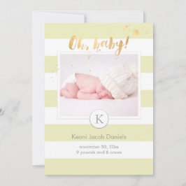 PixDezines 誕生お知らせ/DIYカラーのストライプ 案内状