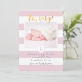 PixDezines 誕生お知らせ/DIYカラーストライプ 案内状 (スタンド正面)