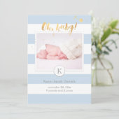 PixDezines 誕生発表/DIYカラーのストライプ 案内状 (スタンド正面)