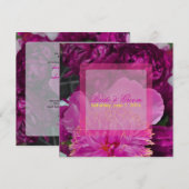 PixDezines 赤ワインの牡丹/DIY 招待状 (正面/裏面)