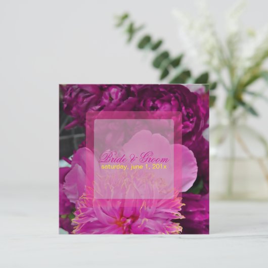 PixDezines 赤ワインの牡丹/DIY 招待状 (スタンド正面)