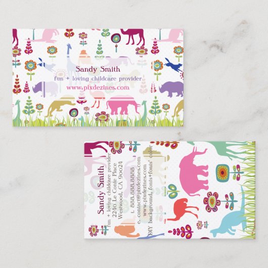 PixDezines 遊びの森 デイケア 名刺 (正面/裏面)