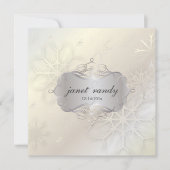 PixDezines 雪の結晶 / ウィンターウェディング 招待状 (正面)
