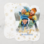 PixDezines 雪の結晶/ゴールド/シルバー/ホリデーカード シーズンカード (正面/裏面)