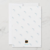 PixDezines 青と銀の手のひら、エンゲージメントパーティー 招待状 (裏面)