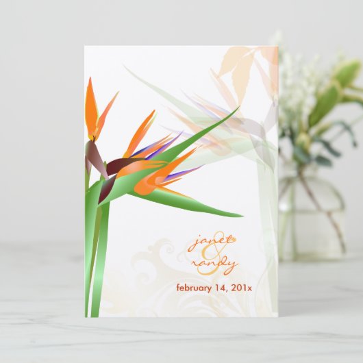 PixDezines 鳥の楽園/オリジナル背景色 招待状 (スタンド正面)