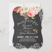 PixDezines 黒板/ヴィクトリアンローズ/ブライダルシャワー 招待状 (裏面)