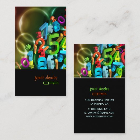 PixDezines 123、CPA/diyカラー 名刺 (正面/裏面)