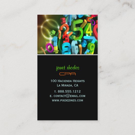 PixDezines 123、CPA/DIY カラー 名刺 (裏面)