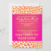 PixDezines 2011卒業式、ホットピンクのハーレクイン 招待状 (裏面)