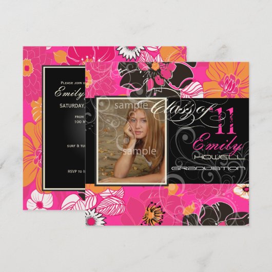 PixDezines 2011卒業（アレグレ） 招待状 (正面/裏面)