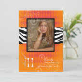 PixDezines 2011卒業、オレンジ色のハーレキン+ゼブラ 招待状 (スタンド正面)