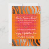 PixDezines 2011卒業、オレンジ色のハーレキン+ゼブラ 招待状 (裏面)