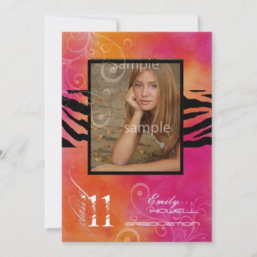 PixDezines 2011卒業、ゼブラ 招待状 (正面)