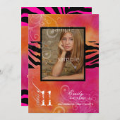 PixDezines 2011卒業、ゼブラ 招待状 (正面/裏面)