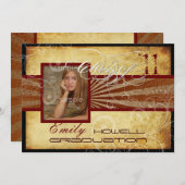 PixDezines 2011卒業、ヴィンテージ/レトロ線 招待状 (正面/裏面)